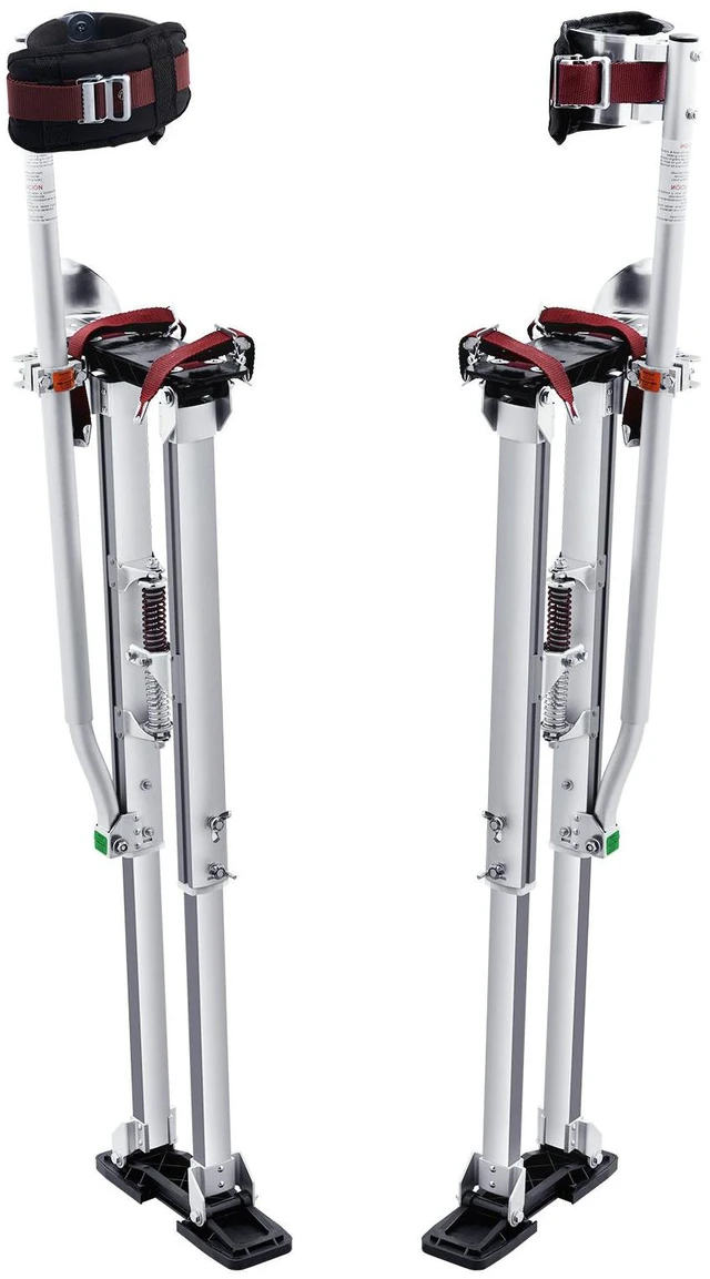 Main image of Drywall Stilts, 36''-50'' Adjustable Aluminum Tool Stilts with Protective Knee Pads, Durable and Non-slip Work Stilts for Sheetrock Painting, Walking, Taping, Silver