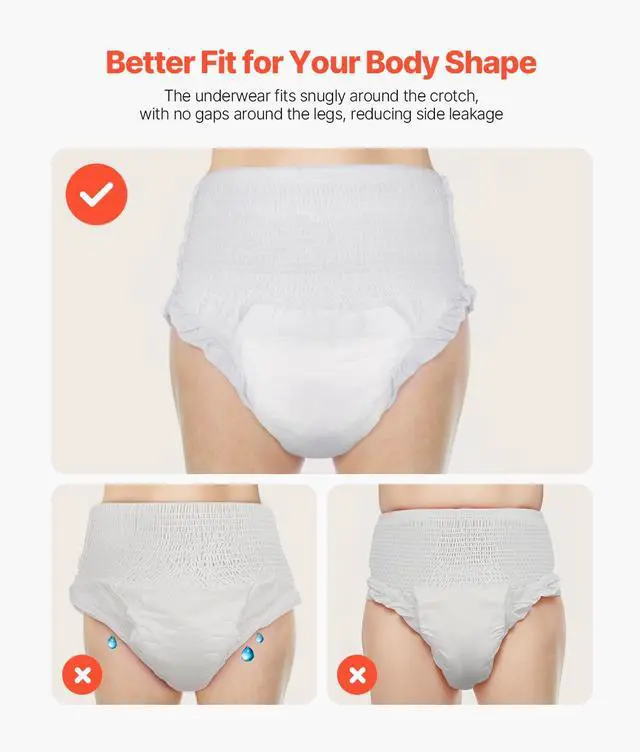 Alt view image 5 of 7 - Adult Incontinence Underwear Protective Underwear for Men & Women XL Size