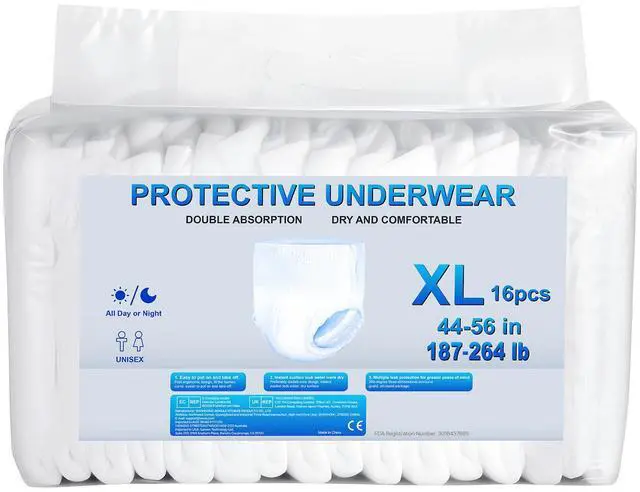 Alt view image 6 of 7 - Adult Incontinence Underwear Protective Underwear for Men & Women XL Size