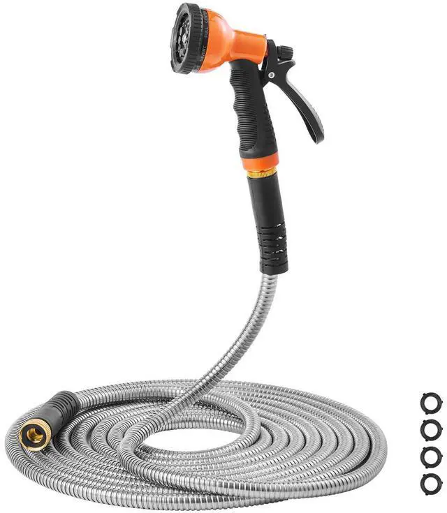 Alt view image 6 of 7 - 50ft Metal Garden Hose Stainless Steel Water Hose Lightweight No Kink