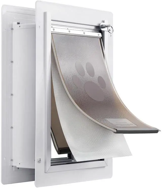Main image of Pet Door for Wall with Lock and 3 Magnetic Flap System Metal Frame Medium