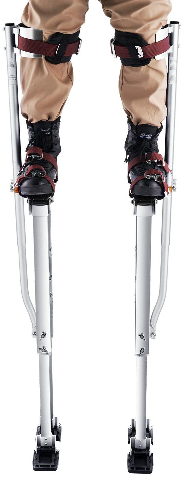 Alt view image 2 of 7 - Drywall Stilts, 36''-50'' Adjustable Aluminum Tool Stilts with Protective Knee Pads, Durable and Non-slip Work Stilts for Sheetrock Painting, Walking, Taping, Silver