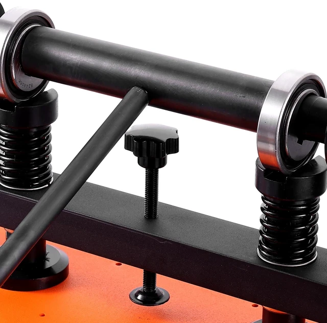 Alt view image 5 of 7 - Leather Cutting Machine, 14.2 x 10.2 in Embossing Plate Manual Die Cutter, 0.47 in Pressure Stroke Dual Guide Shafts Die Cut Machine, Leather Embossing Machine for Various of Materials