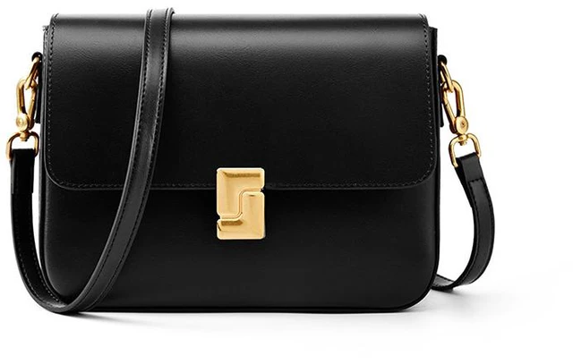 Main image of Genuine Leather Shoulder Bag Top-handle Handbag Ladies Purses Black