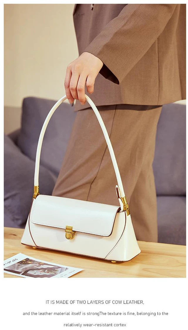 Alt view image 2 of 2 - Genuine Leather Women Tote Bag Handbags White