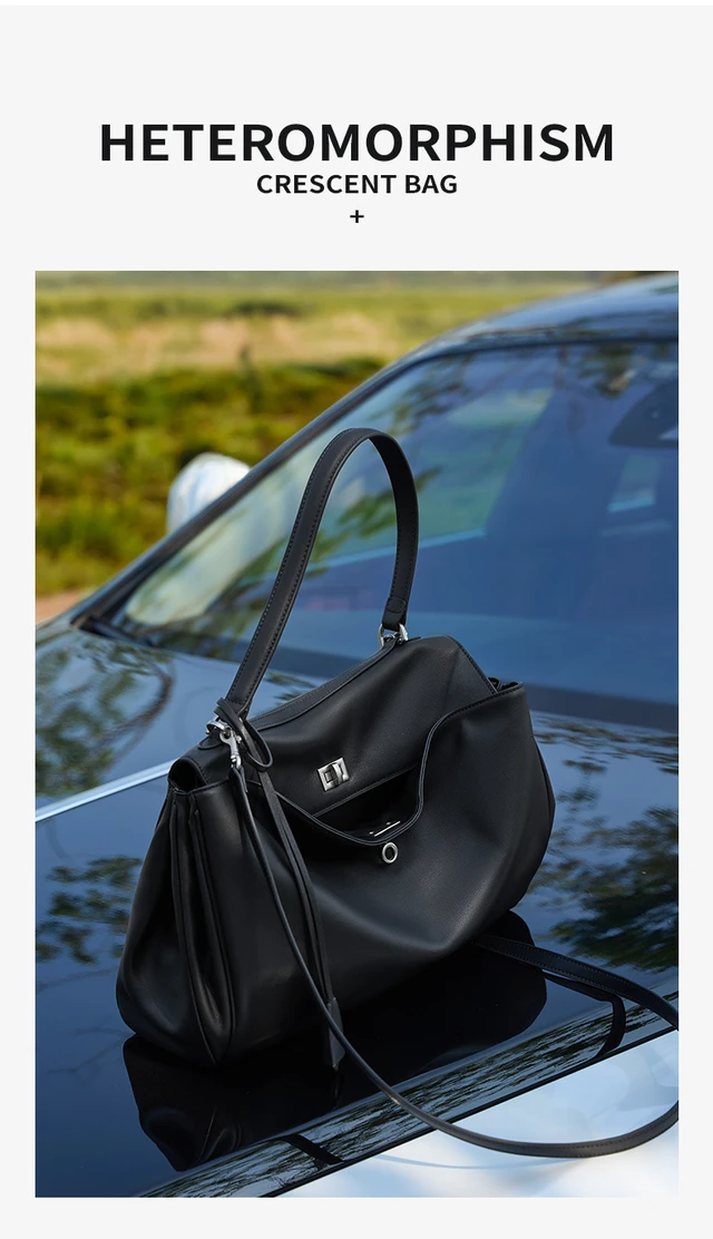 Alt view image 2 of 3 - Women's Soft Genuine Leather Satchel Purses Top Handle Crossbody Bags Black