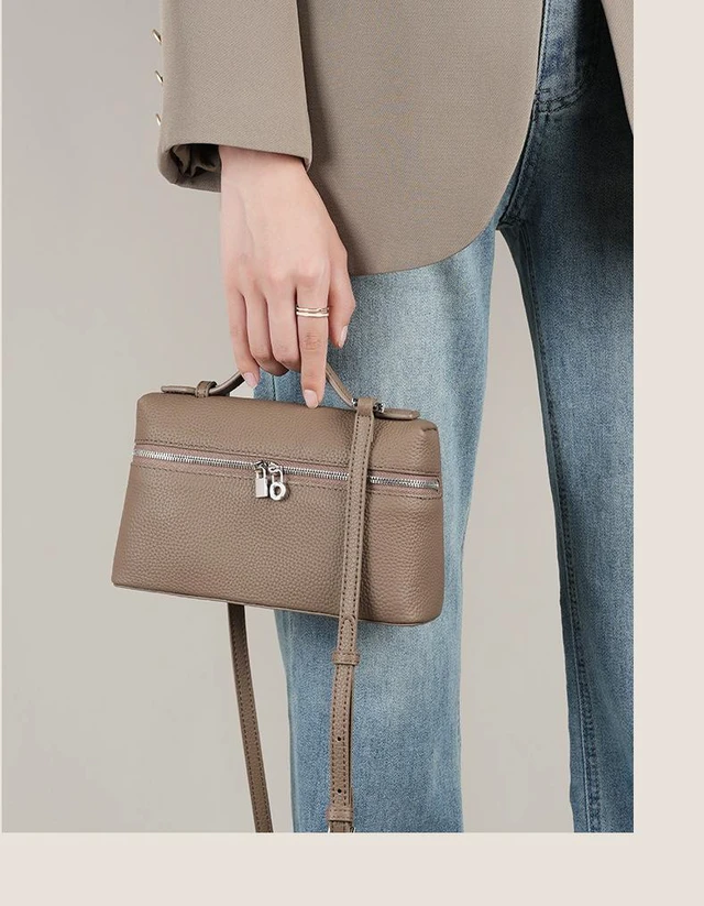 Main image of Genuine Leather Women's Bag Gigi Same Style Handbag Grey