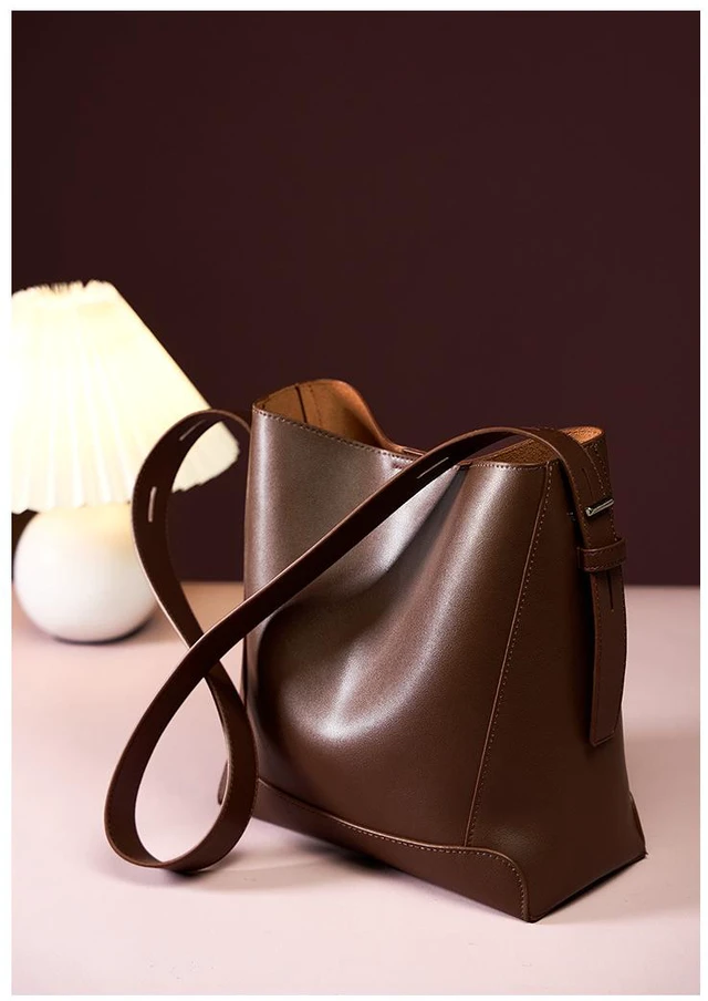 Alt view image 2 of 2 - Genuine Leather Shoulder Bags Stylish Hobo Handbags Purses Crossbody Bags for Women Purple