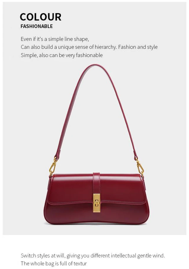 Alt view image 2 of 3 - Genuine Leather Satchel Handbag for Women Vintage Handmade Shoulder Bag Red