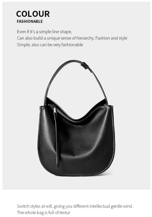 Alt view image 2 of 3 - Genuine Leather Satchel Handbag for Women Vintage Handmade Shoulder Bag Black