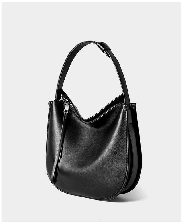 Alt view image 3 of 3 - Genuine Leather Satchel Handbag for Women Vintage Handmade Shoulder Bag Black