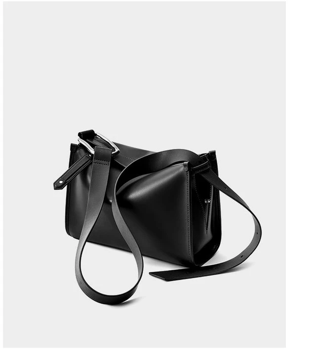 Alt view image 2 of 2 - Women Tote Bag Retro Genuine Leather Crossbody Bag Black