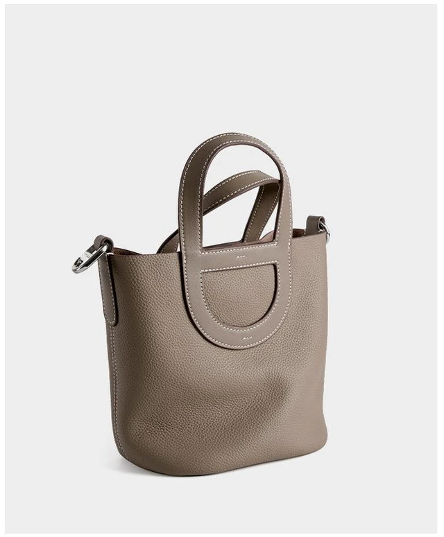 Main image of Genuine Leather Women Handbags Tote Purse Shoulder Bag Grey