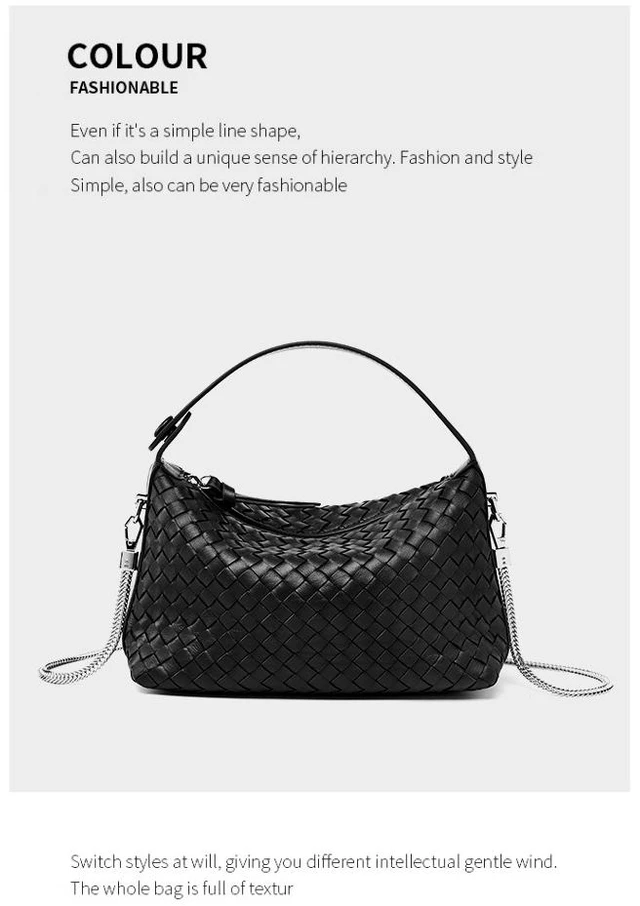 Main image of Genuine Leather Women's Evening Handbags Black