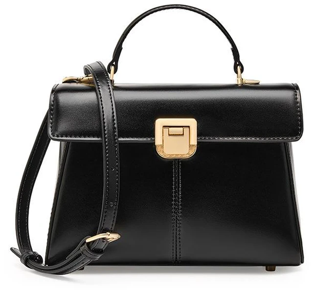 Main image of Genuine Leather Women Tote Bag Black