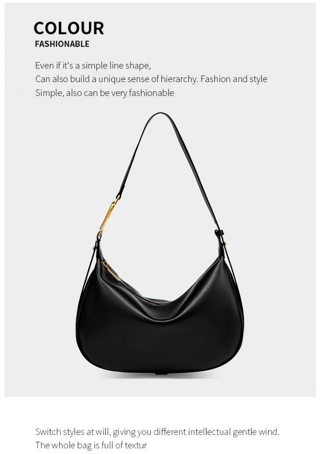Main image of Genuine Leather Women's Crossbody Purse Handbag Black