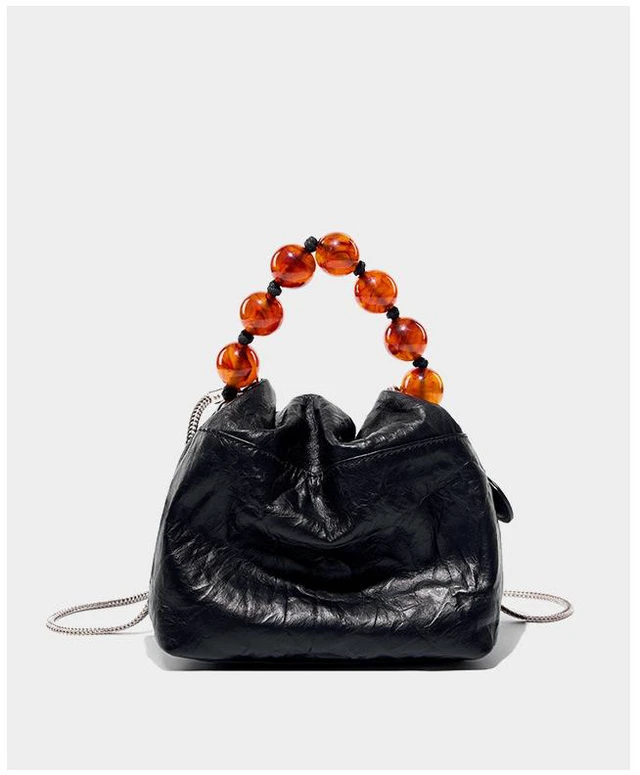 Main image of Genuine Leather Women Crossbody Stachel Shoulder Bags Black