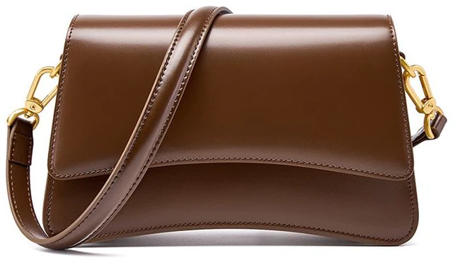 Main image of Genuine Leather Women Crossbody Stachel Shoulder Bags Brown