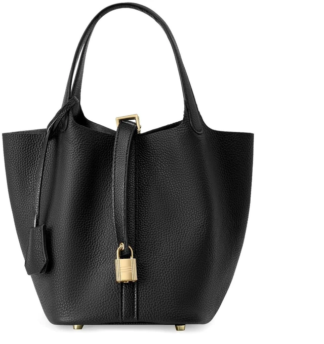 Main image of Hobo Bag for Women, Leather Tote Bag, Shoulder Purse Handbag Black