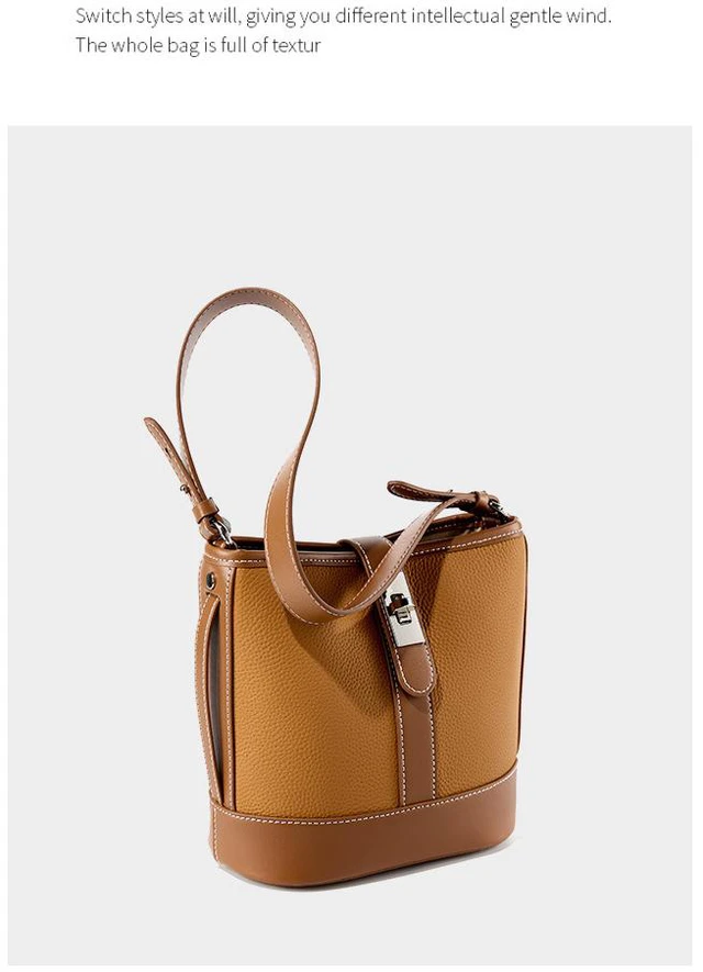 Main image of Genuine Leather Shoulder Bag for Women Purses and Handbags Brown