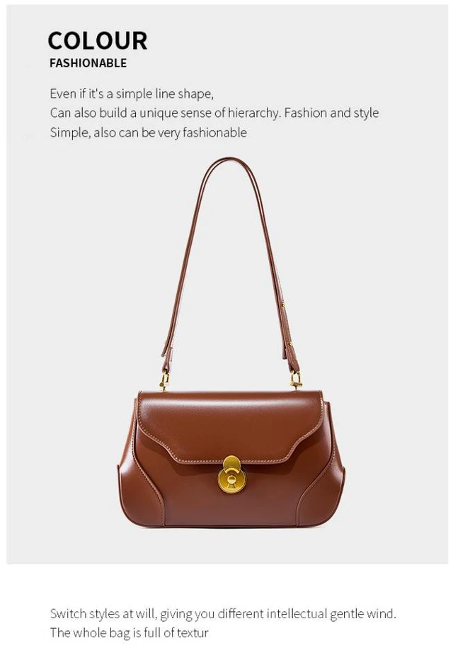 Alt view image 2 of 3 - Genuine Leather Womens Fashion Shoulder Bags Brown