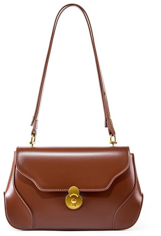 Main image of Genuine Leather Womens Fashion Shoulder Bags Brown