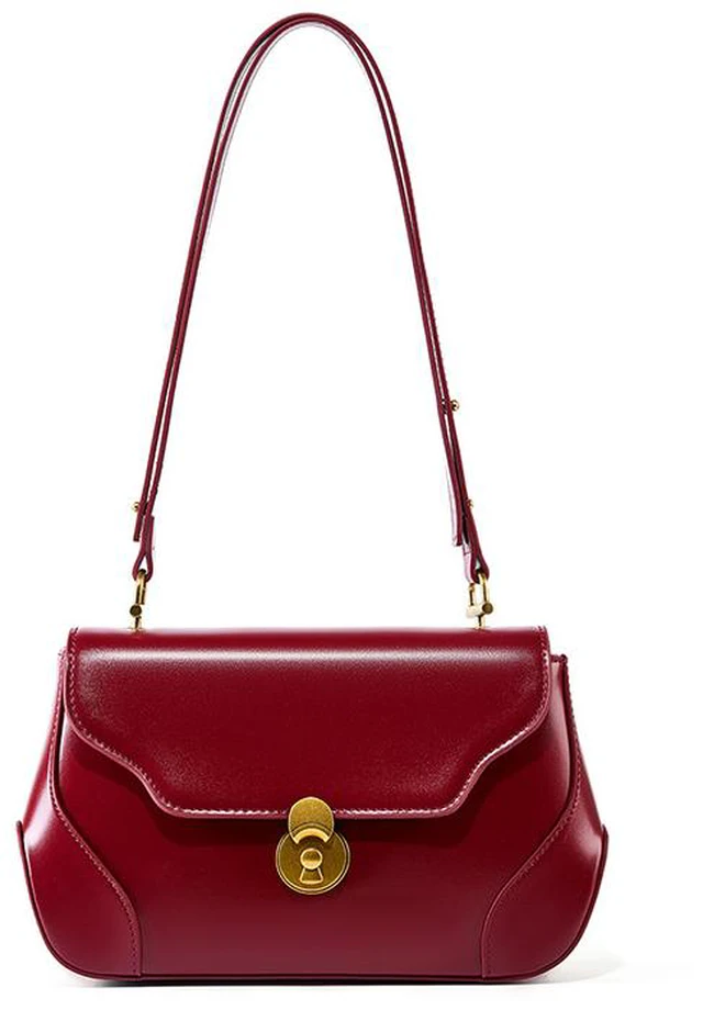 Main image of Genuine Leather Womens Fashion Shoulder Bags Red