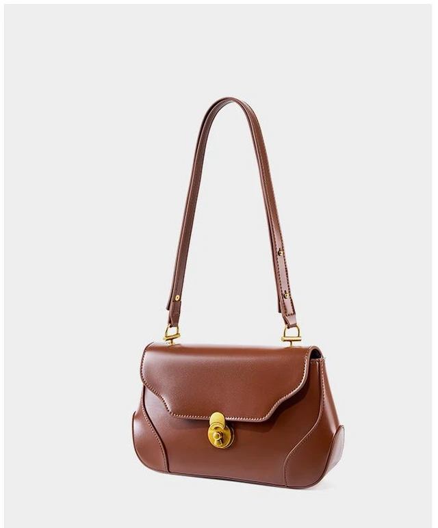 Alt view image 3 of 3 - Genuine Leather Womens Fashion Shoulder Bags Brown