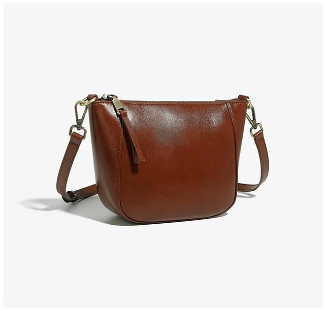 Main image of Genuine Leather Women Crossbody Handbag Chic Tote Bag Brown