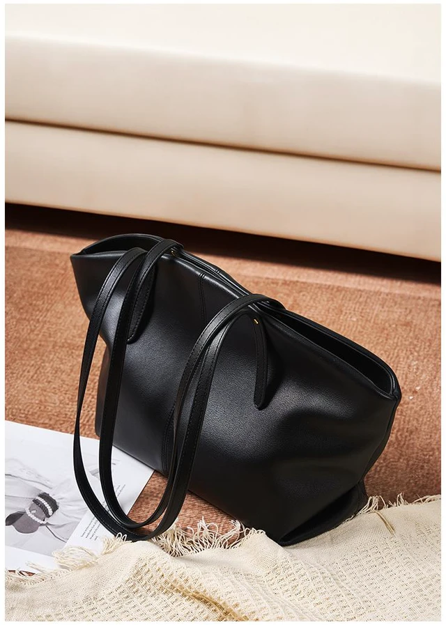 Alt view image 2 of 5 - Genuine Leather Women Shoulder Purses and Handbags Black