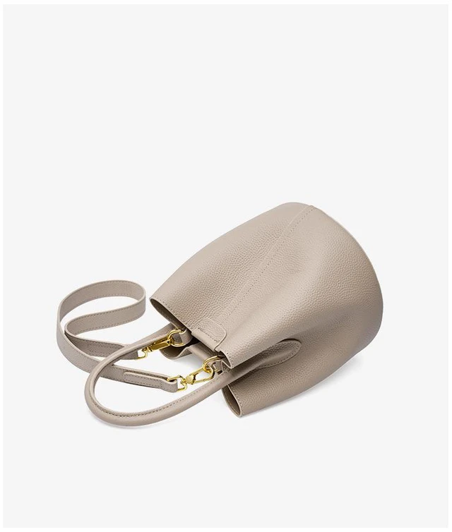 Main image of Women Genuine Soft Leather Shoulder Hobo Bag Grey