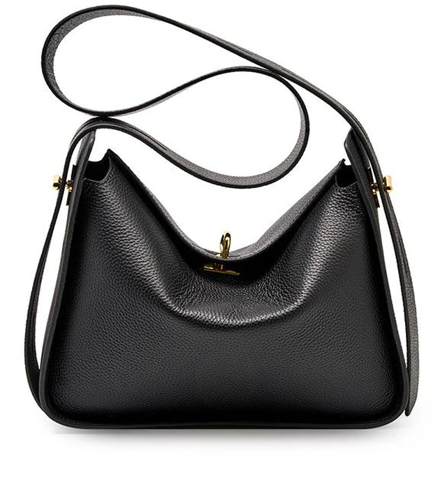 Main image of Women Genuine Leather Shoulder Bag College Tote Hobo Bags Black