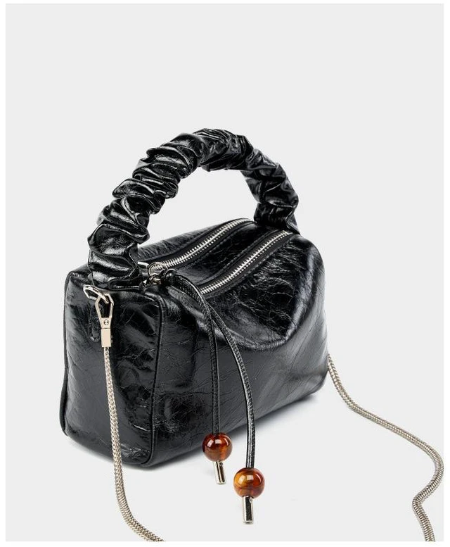 Main image of Ladies Genuine Leather Handbags Tote Shoulder Bag Black