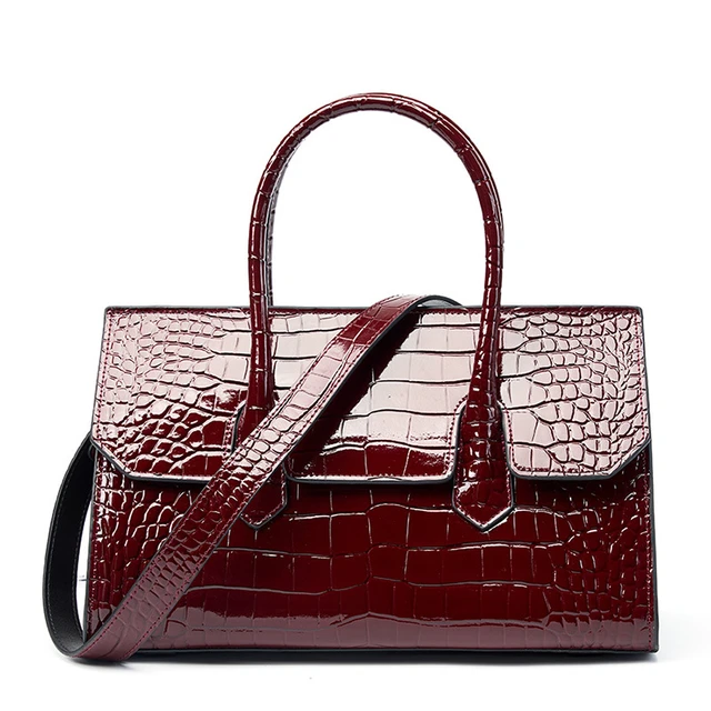 Alt view image 2 of 2 - Genuine Leather Women Tote Bag Shoulder Bag Red
