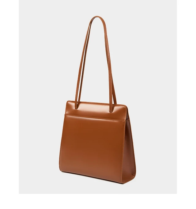 Alt view image 4 of 6 - Genuine Leather Bucket Bag Retro Bridal Wedding Bag Brown