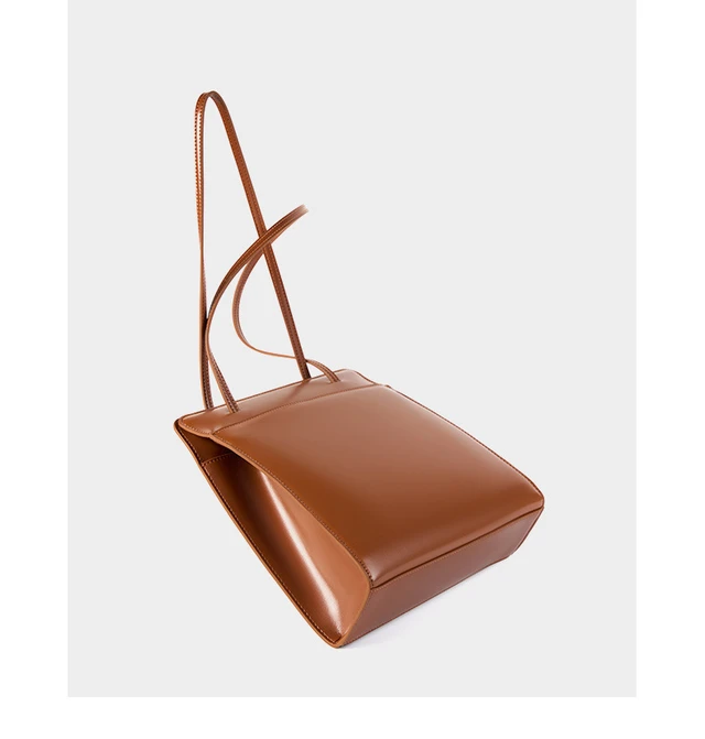 Alt view image 5 of 6 - Genuine Leather Bucket Bag Retro Bridal Wedding Bag Brown