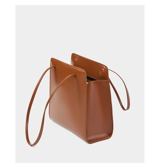 Alt view image 6 of 6 - Genuine Leather Bucket Bag Retro Bridal Wedding Bag Brown