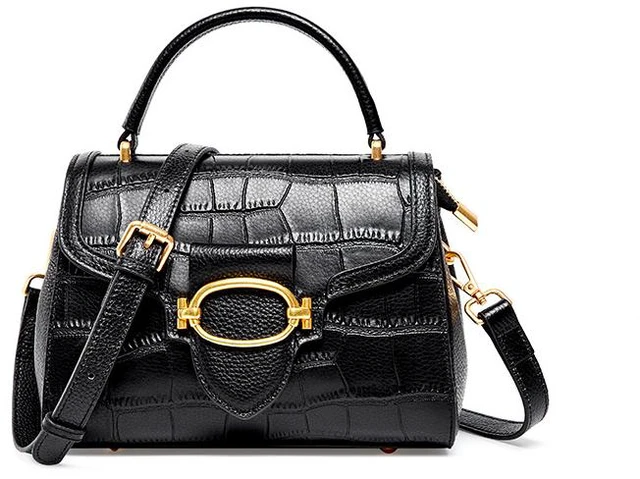Alt view image 2 of 2 - Genuine Leather Women Totes Shoulder Bag Black
