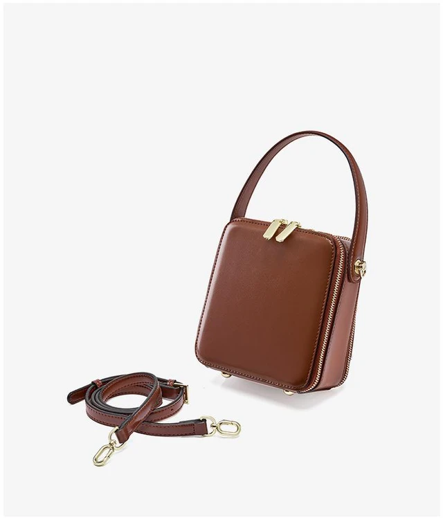 Alt view image 2 of 3 - Women Handbag Genuine Leather Shoulder Bags Brown