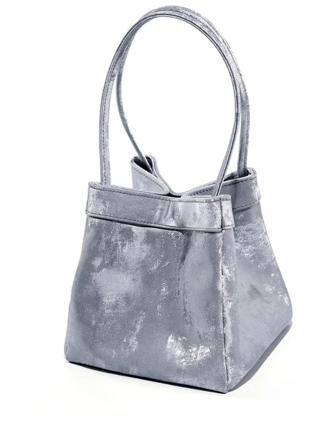 Main image of Genuine Leather Fashion Women's Handbag Messenger Bag Silver