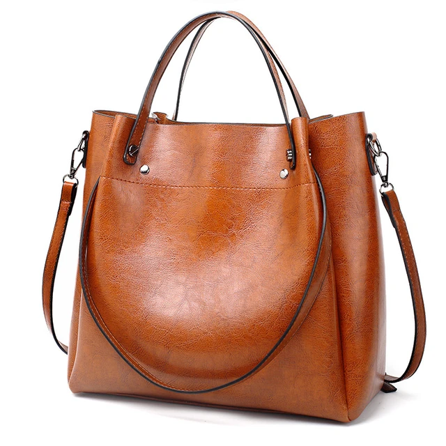 Main image of Genuine Leather Fashion Retro Messenger Bag Women's Handbag Brown