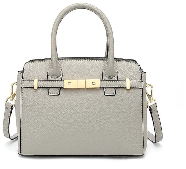 Main image of Genuine Leather Womens Purses and Handbags Shoulder Bag Grey