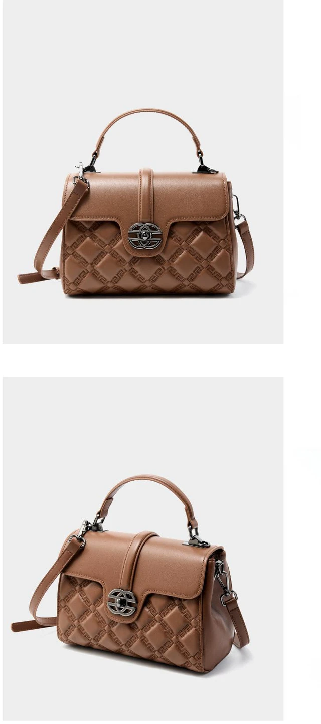 Main image of Women Leather Crossbody Bags Women's Tote Shoulder Bag Brown