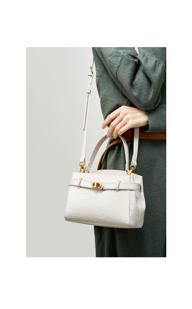 Alt view image 3 of 5 - Women Tote Handbags Genuine Leather Shoulder Bags White