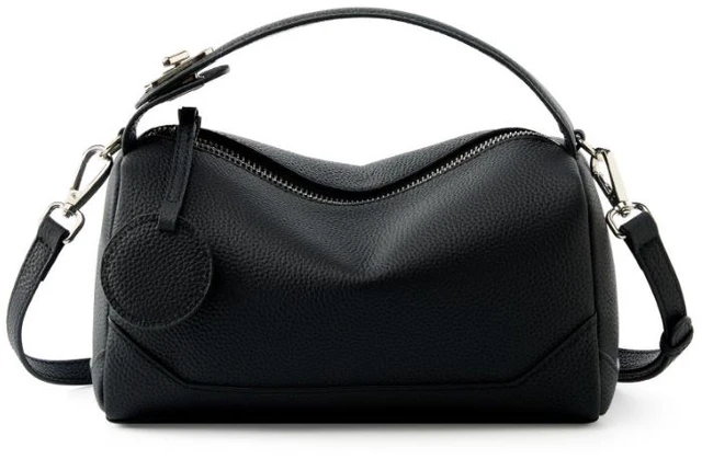 Main image of Genuine Leather Ladies'Shoulder Bag Black