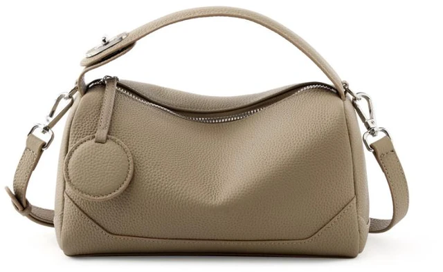 Main image of Genuine Leather Ladies'Shoulder Bag Grey
