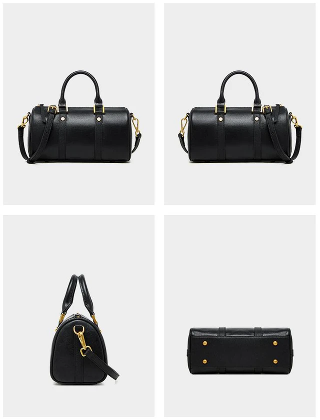 Alt view image 3 of 3 - Genuine Leather Women Crossbody Bag Black