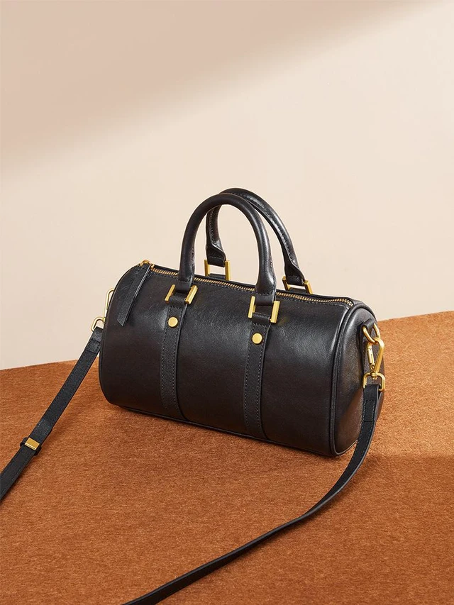 Alt view image 2 of 3 - Genuine Leather Women Crossbody Bag Black