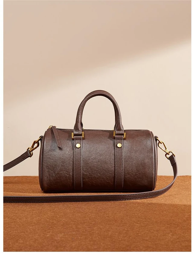 Alt view image 2 of 3 - Genuine Leather Women Crossbody Bag Brown