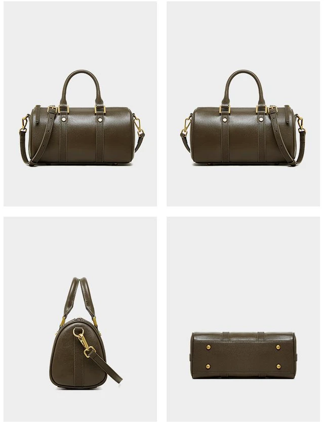 Alt view image 3 of 3 - Genuine Leather Women Crossbody Bag Green